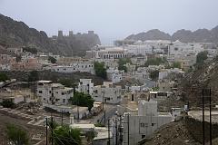 
The tiny gated city of Muscat is cradled in a natural harbour surrounded by a jagged spine of hills and now home of the sultan's main palace. The first foreign presence in Muscat was the Portuguese explorer Vasco da Gama, who landed in Oman on his way to India. The Portuguese returned in 1507 to sack and capture Muscat, but were defeated in 1649. Here’s a view of Muscat as we drove in, with the fort on the left, and the Sultan’s Palace in the centre.
